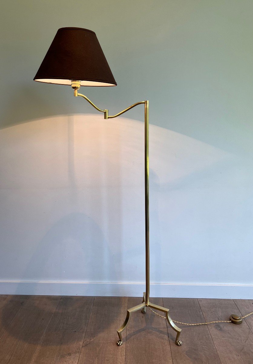 Brass Removable And Adjustable Reading Lamp. 3 Identical Floor Lamps Are Available. French Work