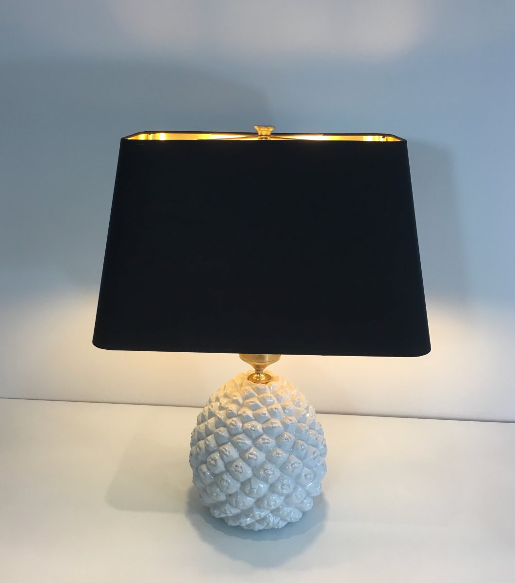 Design Porcelain Pineapple Table Lamp. Italy. Circa 1970-photo-2
