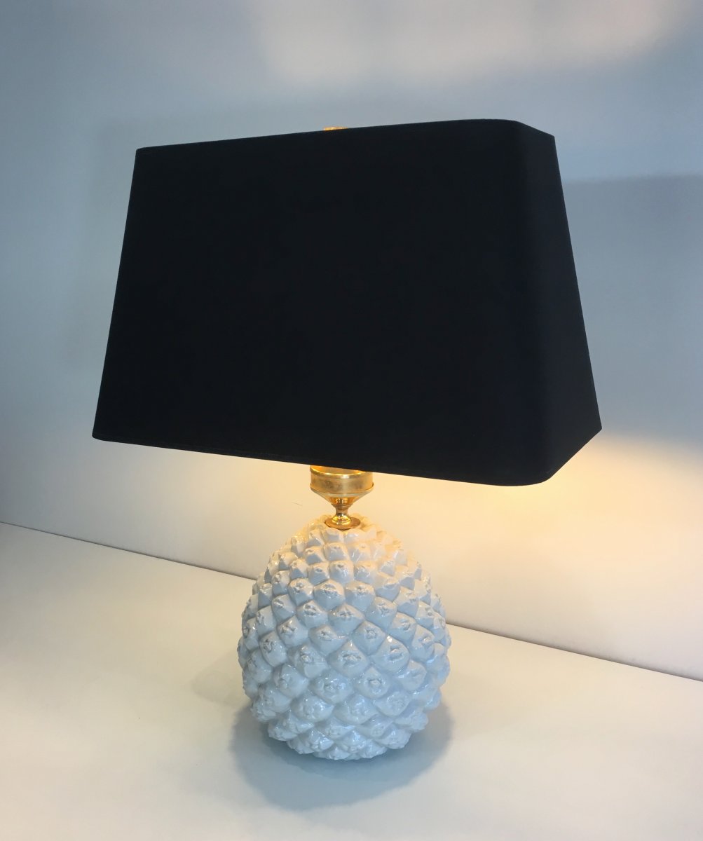 Design Porcelain Pineapple Table Lamp. Italy. Circa 1970-photo-8
