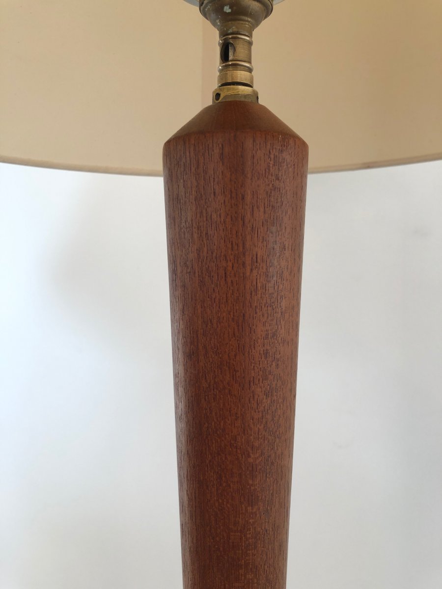 Exotic Wood And Brass Floor Lamp. French. Circa 1970-photo-4