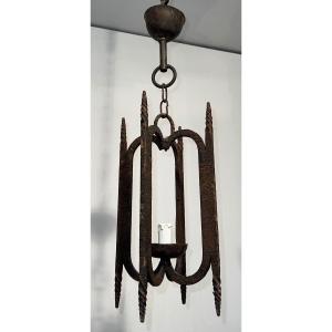 Wrought Iron Lantern. French Work. Circa 1950