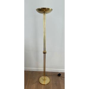 Design Brass Floor Lamp. French Work In The Art Deco Style. Circa 1970