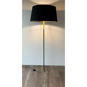 Design Gun Metal And Brass Floor Lamp. French Work. Circa 1960