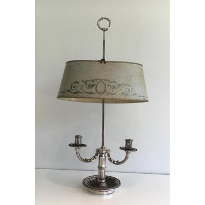 Hot Water Bottle Lamp Louis XVI Silver Sheet Metal Painted.