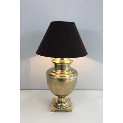 Baluster Brass Table Lamp. French Work In The Neoclassical Style. Circa 1970