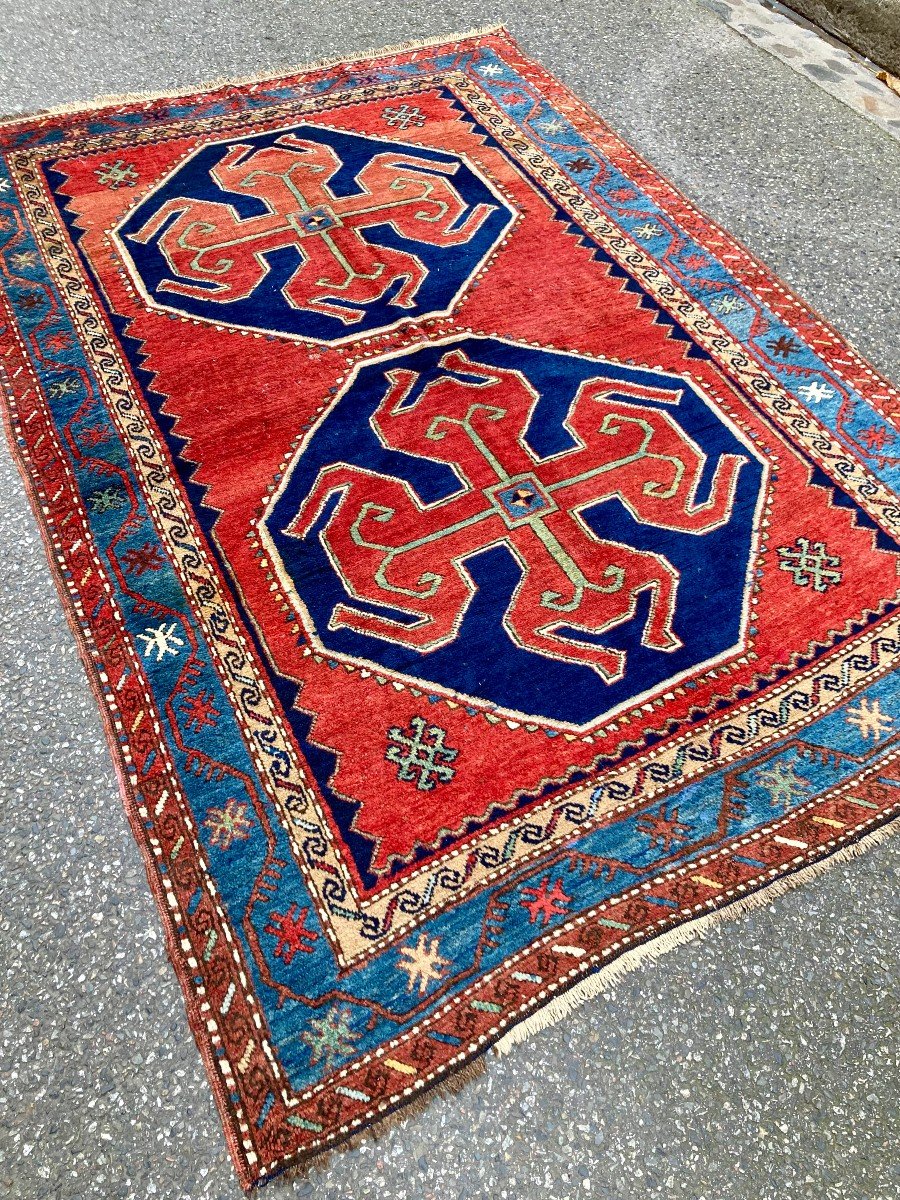 Kazakh Rug. Circa 1900. 220 X 145 Cm-photo-3