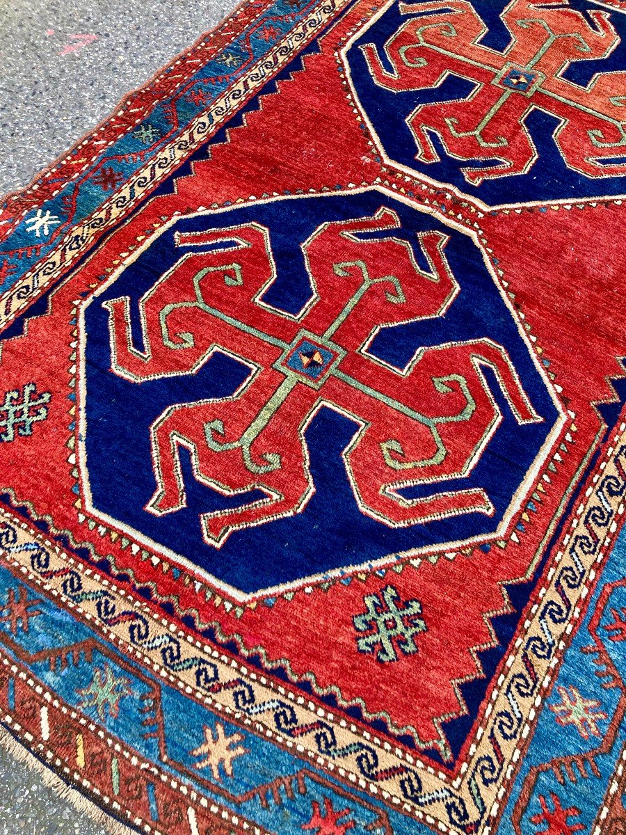 Kazakh Rug. Circa 1900. 220 X 145 Cm-photo-4