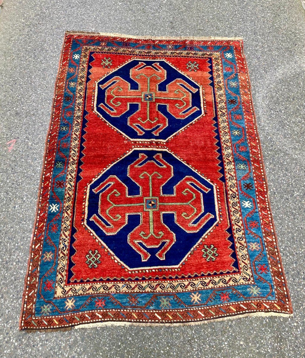 Kazakh Rug. Circa 1900. 220 X 145 Cm