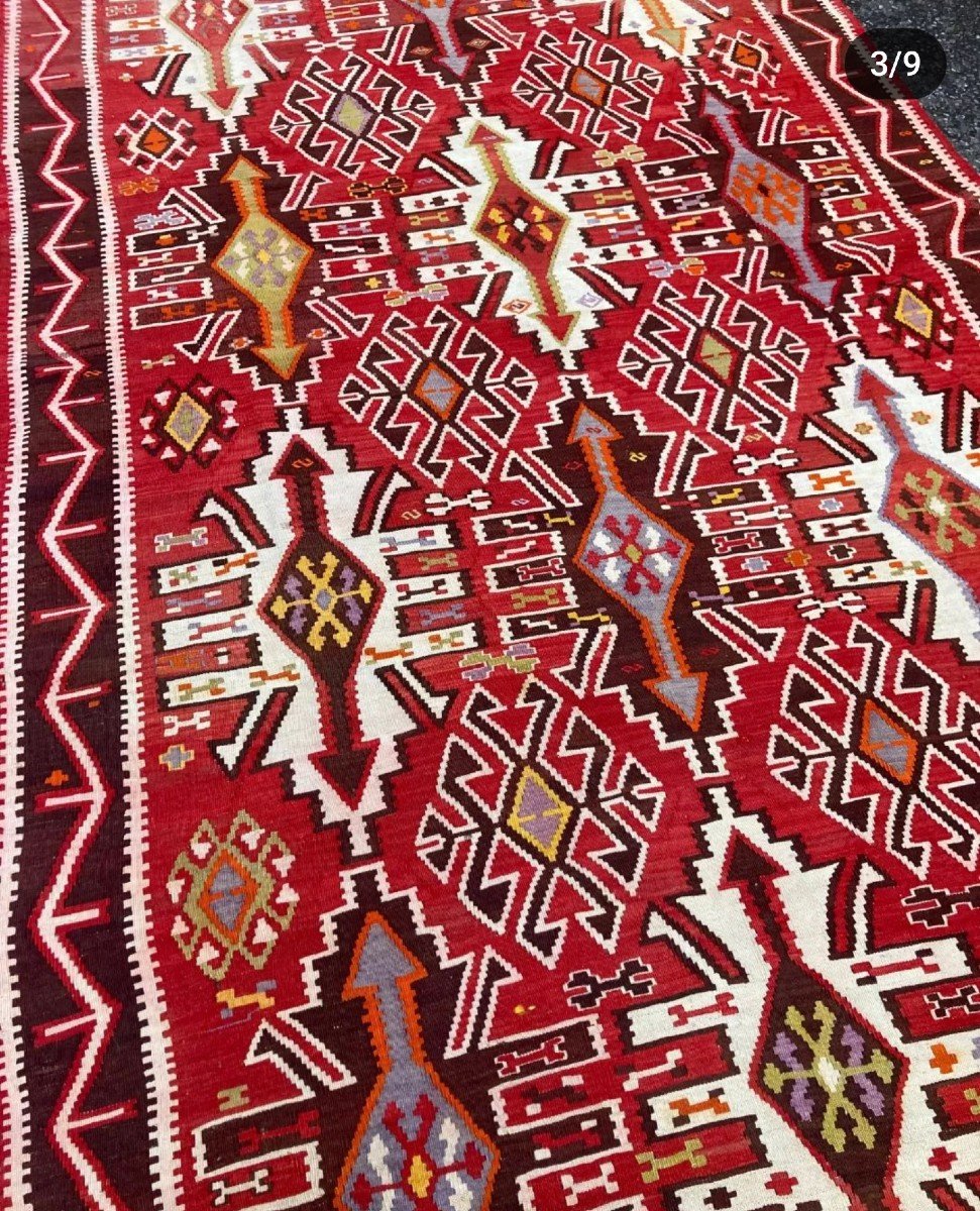 Kilim Kuba - Azerbaijan. Circa 1930. 300 X 160 Cm-photo-2