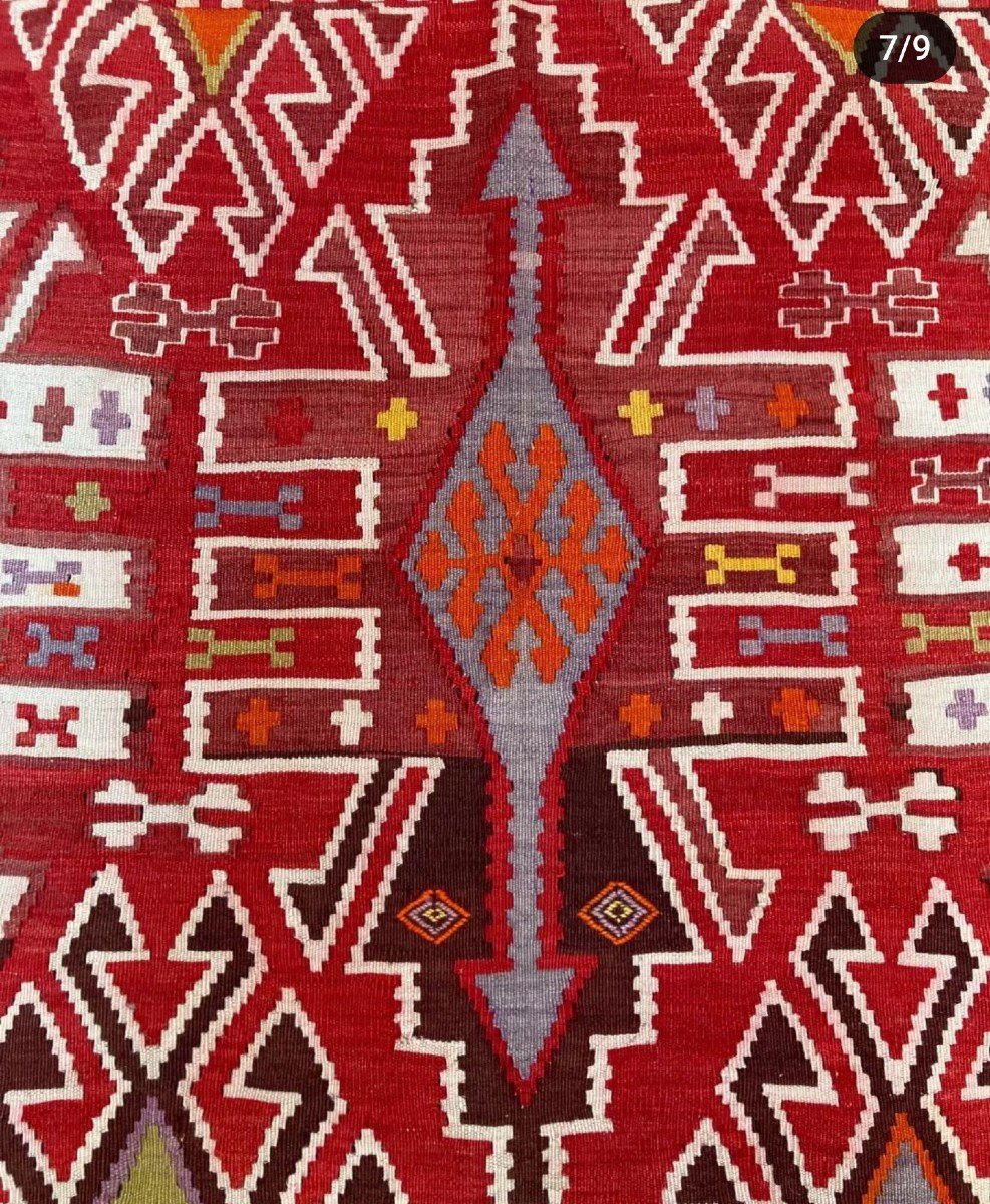 Kilim Kuba - Azerbaijan. Circa 1930. 300 X 160 Cm-photo-2