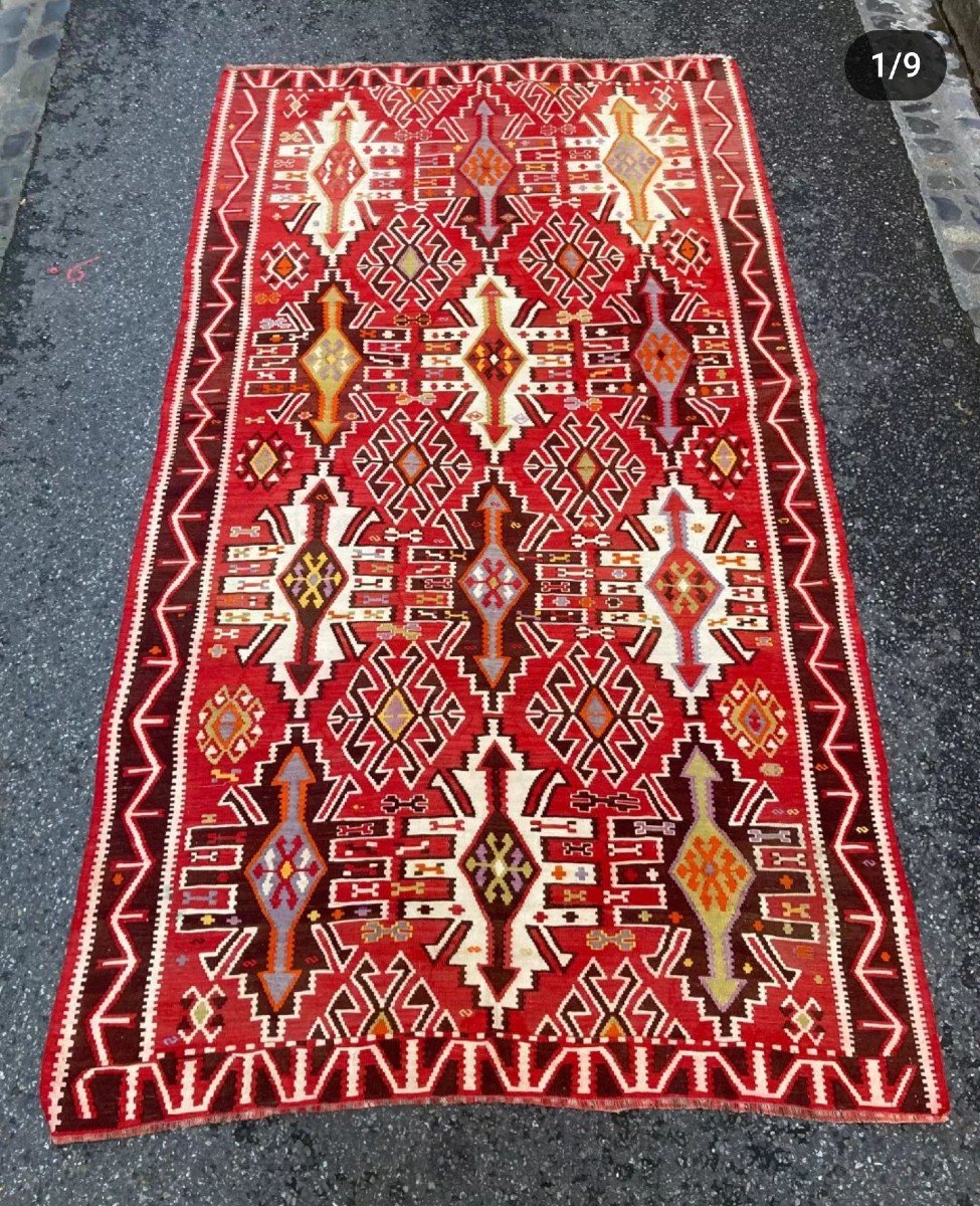 Kilim Kuba - Azerbaijan. Circa 1930. 300 X 160 Cm