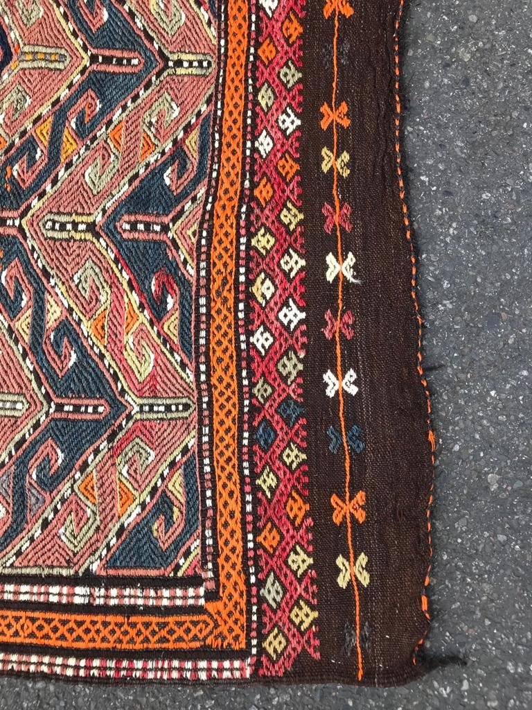 Embroidered Kilim Rug. Mut - Anatolia. Circa 1920. 212 X 113 Cm-photo-4