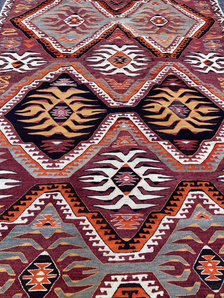 Kilim Anatolien Mut. Circa 1930.  337 X 150 Cm-photo-2