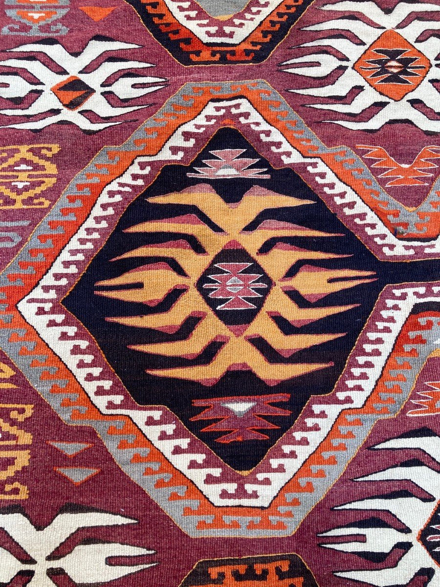 Kilim Anatolien Mut. Circa 1930.  337 X 150 Cm-photo-4