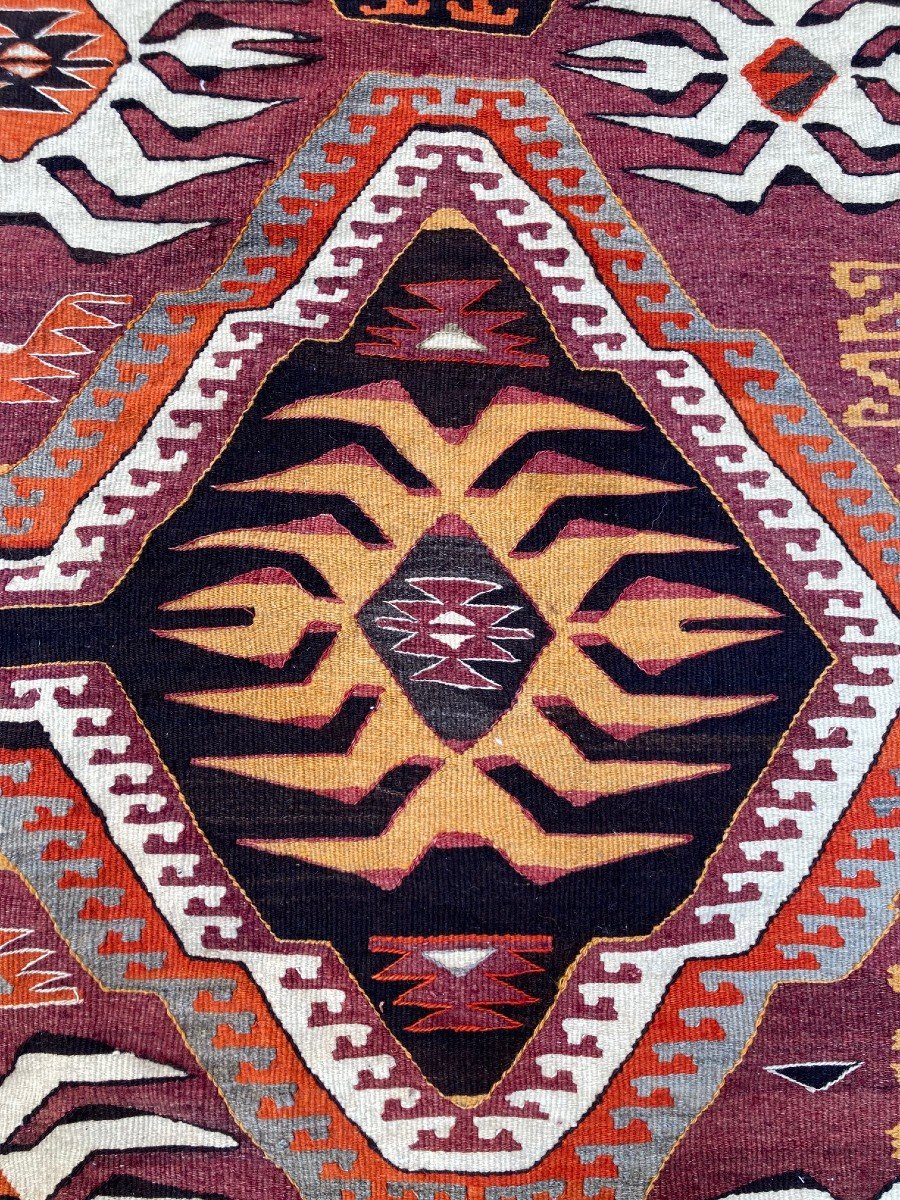 Kilim Anatolien Mut. Circa 1930.  337 X 150 Cm-photo-4