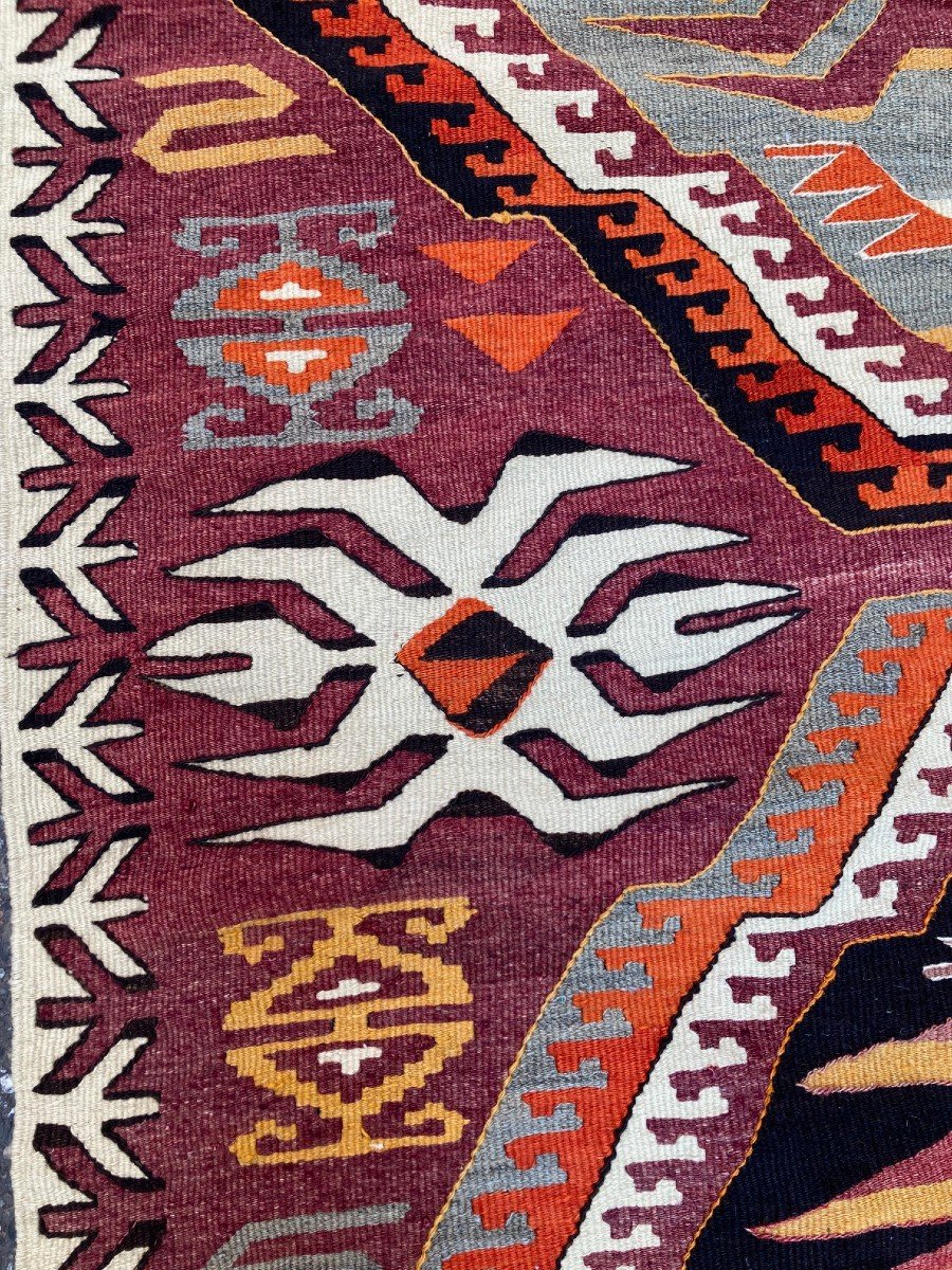 Kilim Anatolien Mut. Circa 1930.  337 X 150 Cm-photo-5