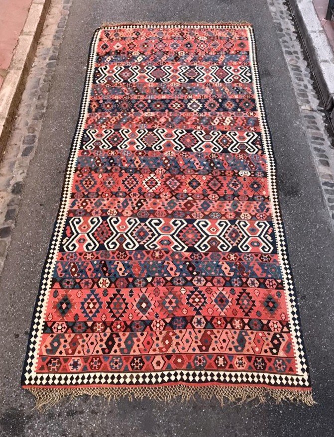 Kilim Shahsavan - Perse. Circa 1900. 480 X 180 Cm