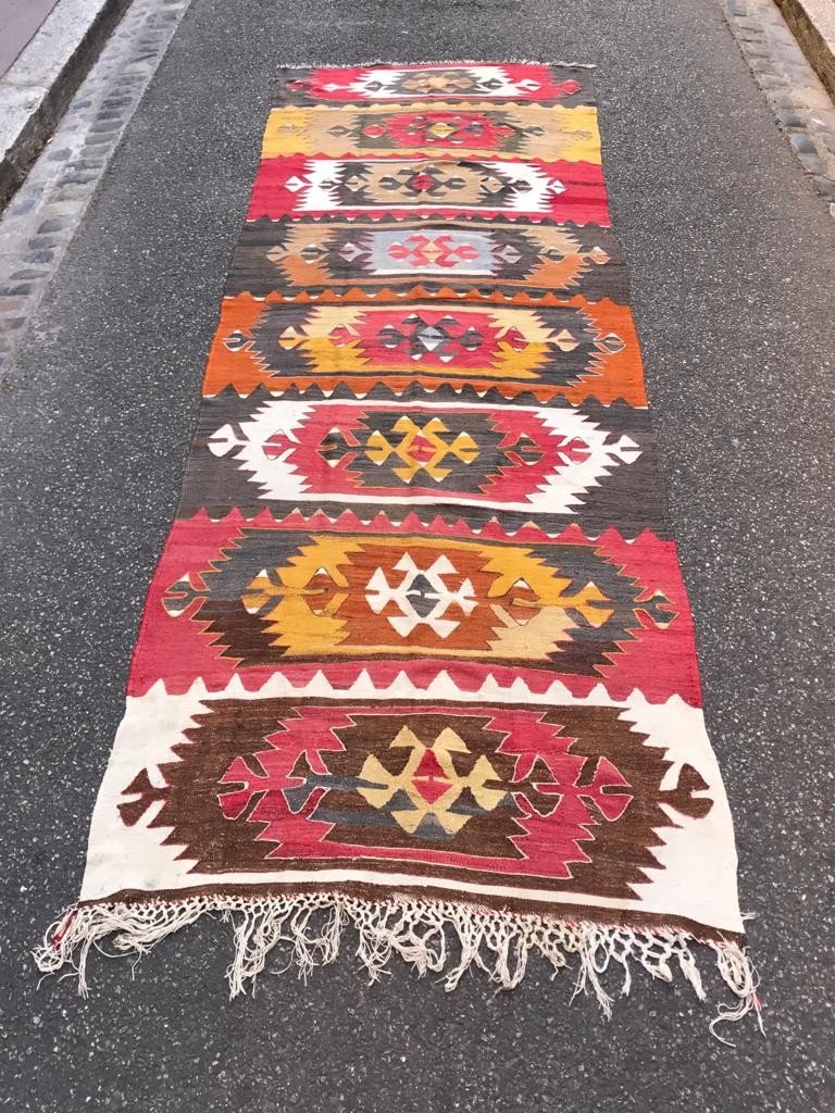 Kilim Afyon -  Anatolie. Circa 1950.  335 X 133 Cm-photo-4