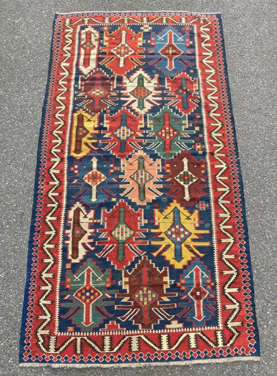 Kilim Kuba - Azerbaïdjan. Circa 1880. 245 X 125 Cm