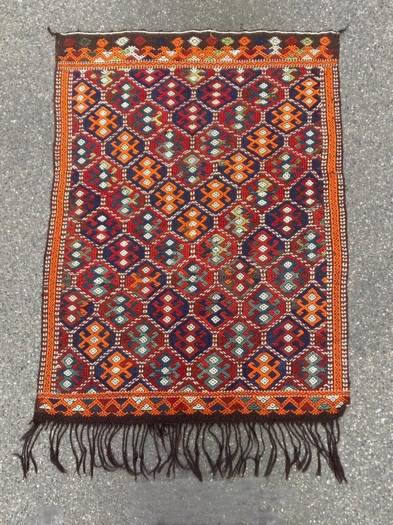 Kilim / Cicim Mut Anatolie. Circa 1930.  200 X 137 Cm-photo-3