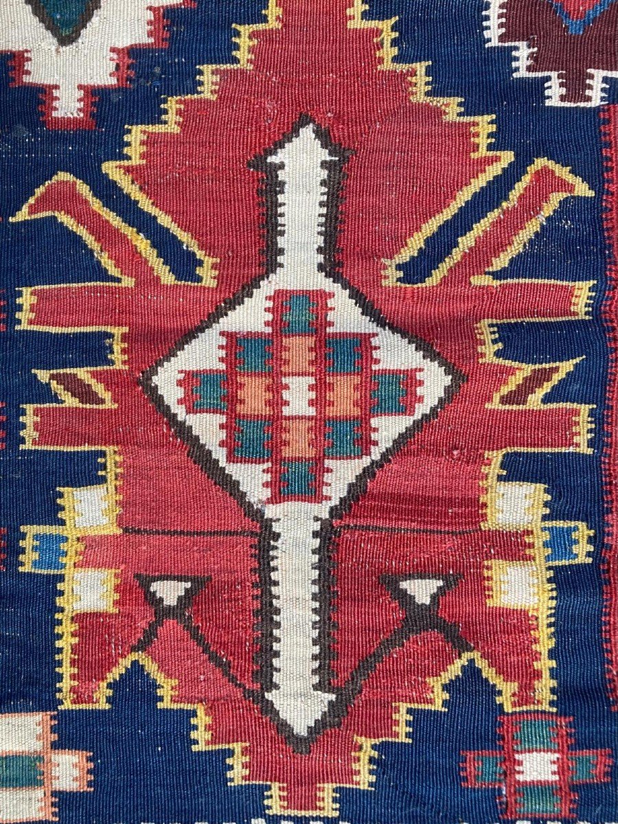 Kilim Kuba - Caucase. Circa 1880.  245 X 125 Cm-photo-4