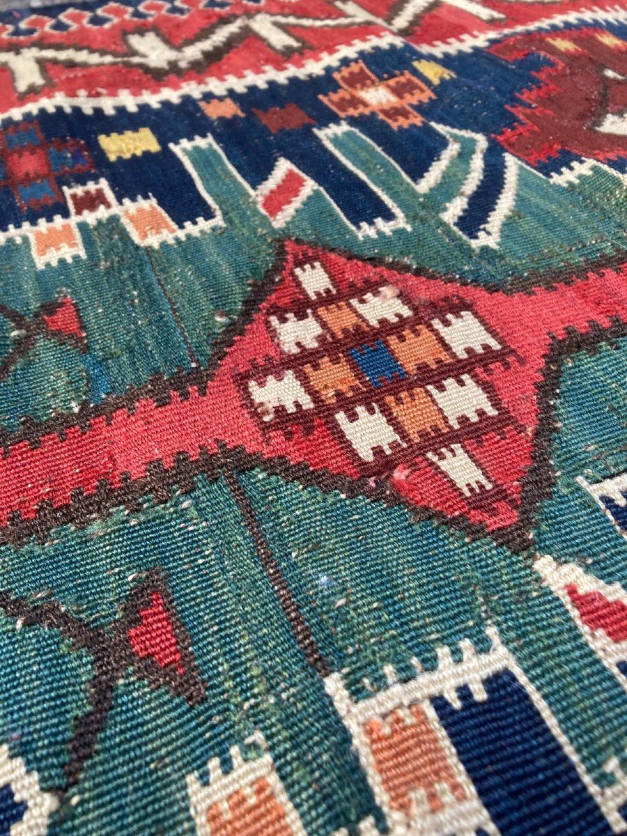 Kilim Kuba - Caucase. Circa 1880.  245 X 125 Cm-photo-2