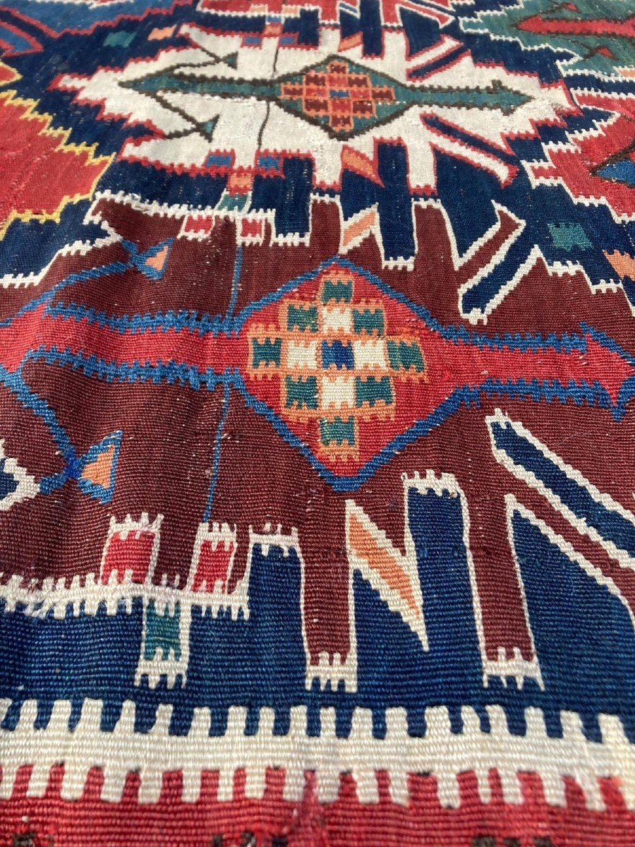 Kilim Kuba - Caucase. Circa 1880.  245 X 125 Cm-photo-3