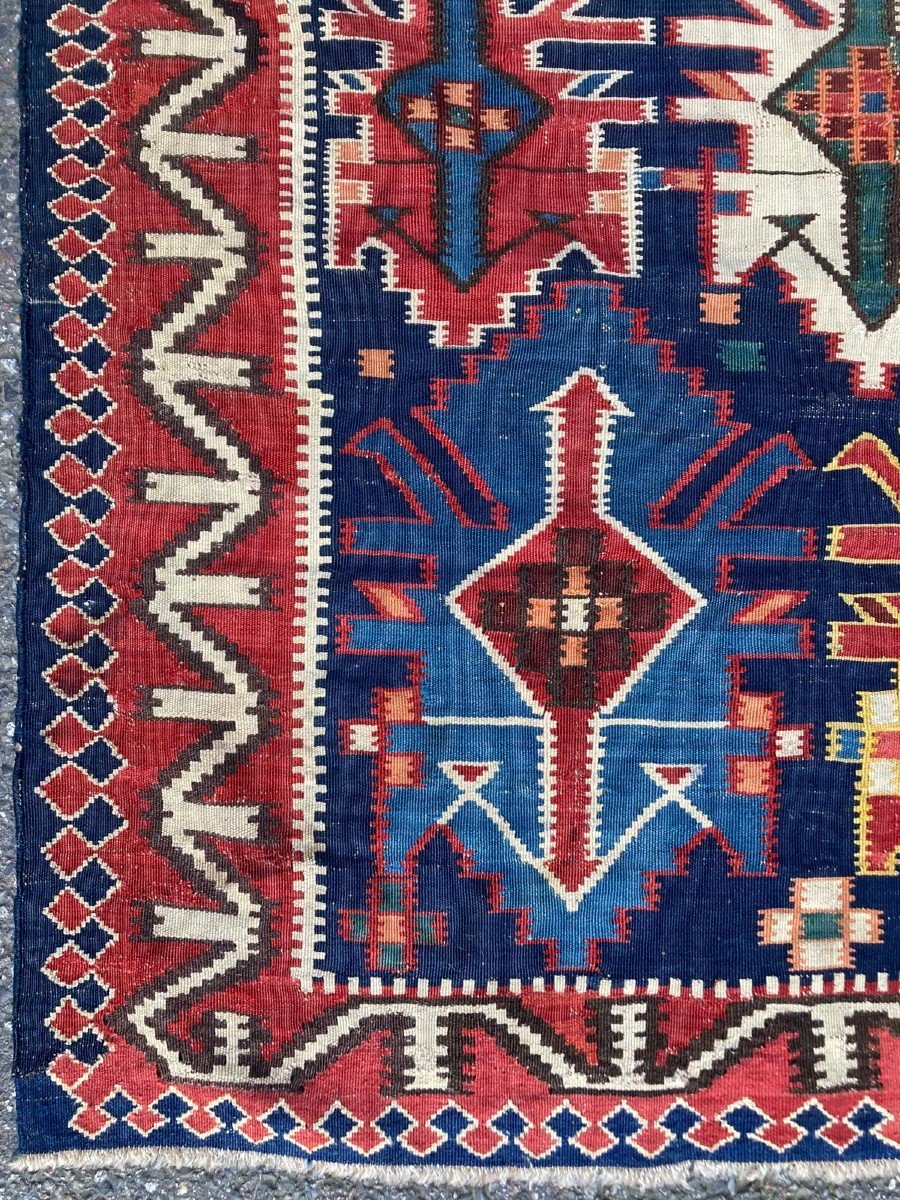 Kilim Kuba - Caucase. Circa 1880.  245 X 125 Cm-photo-5