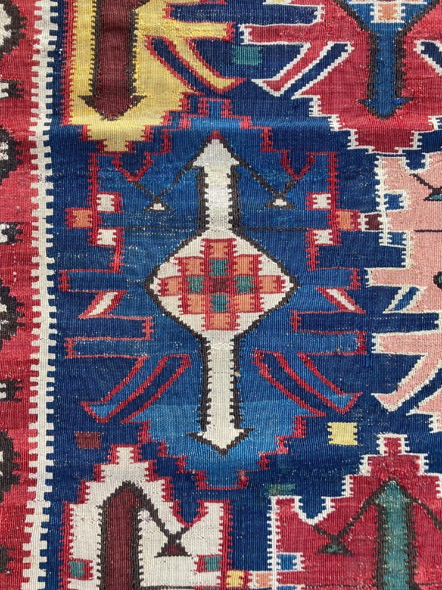 Kilim Kuba - Caucase. Circa 1880.  245 X 125 Cm-photo-6