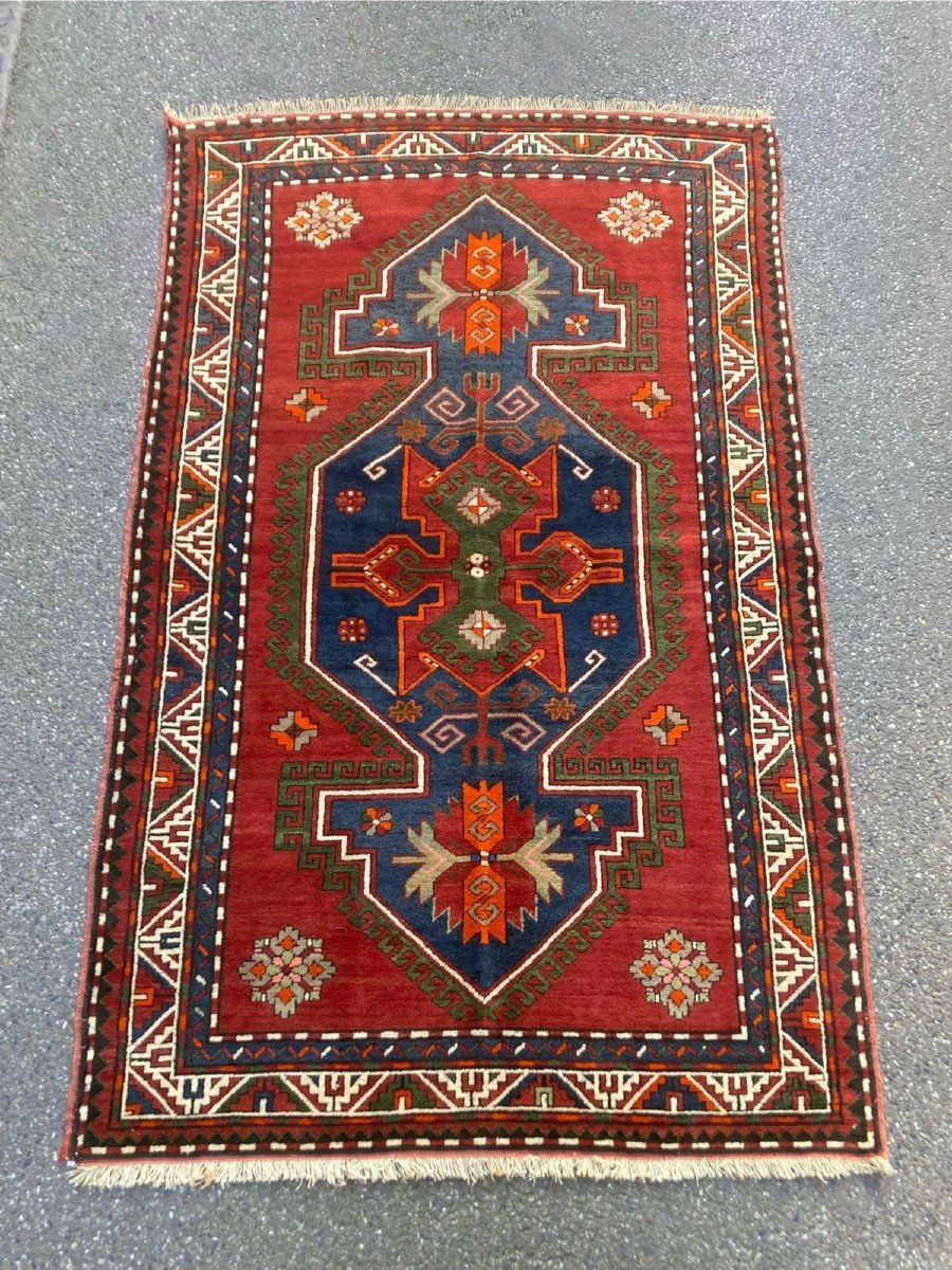 Tapis Kazakh. Circa 1930.  260 X 150 Cm-photo-8