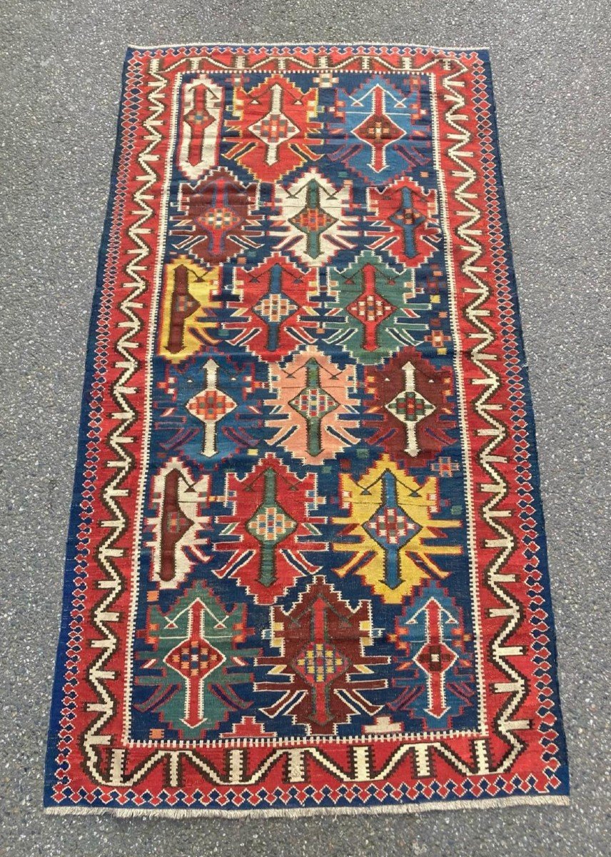 Kilim Kuba - Azerbaïdjan / Caucase. Circa 1880. 245 X 125 Cm