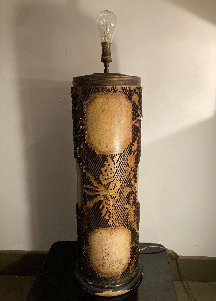 19th Century Printing Roller Lamp. H=60 Cm-photo-2