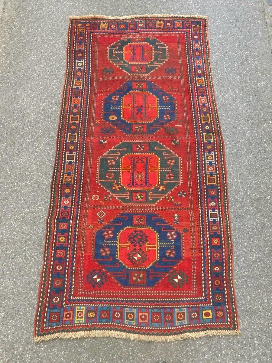 Kazakh Caucasus Carpet. Dated 1904. 295 X 135 Cm-photo-5