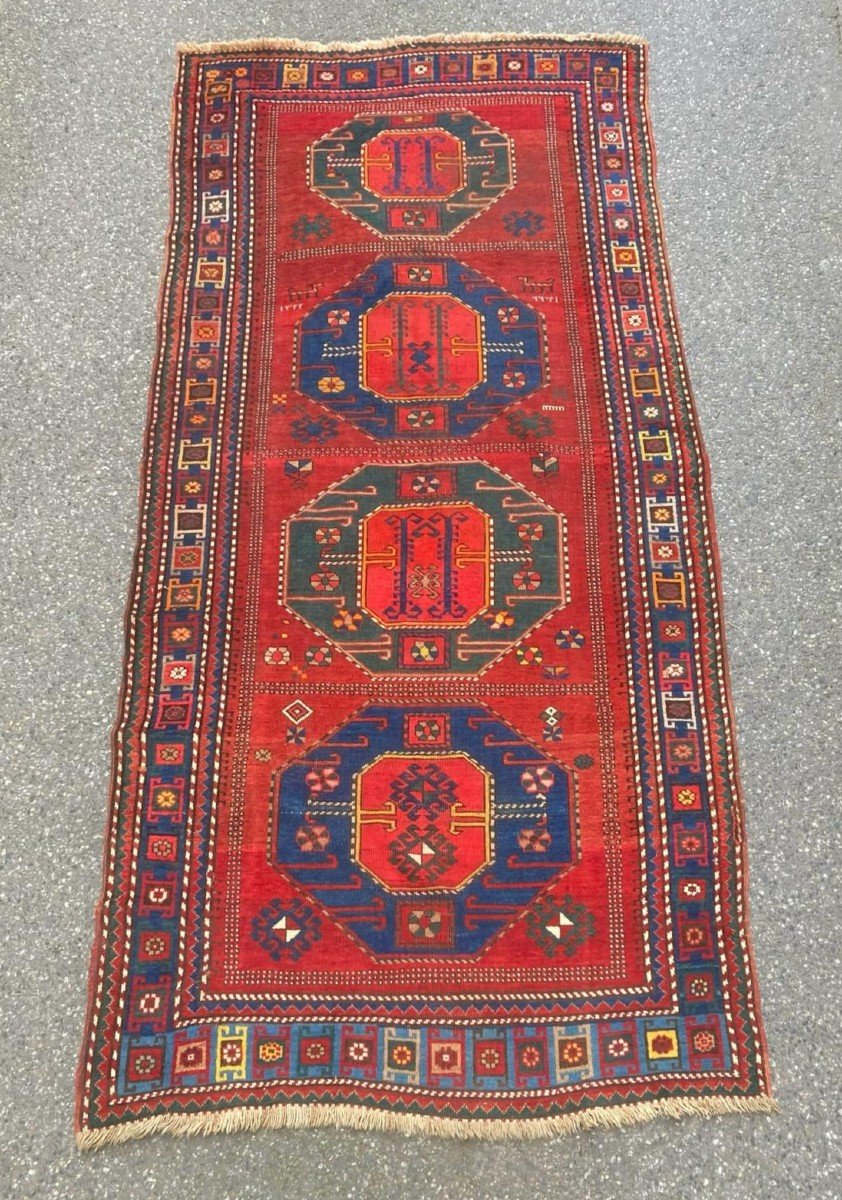 Kazakh Caucasus Carpet. Dated 1904. 295 X 135 Cm