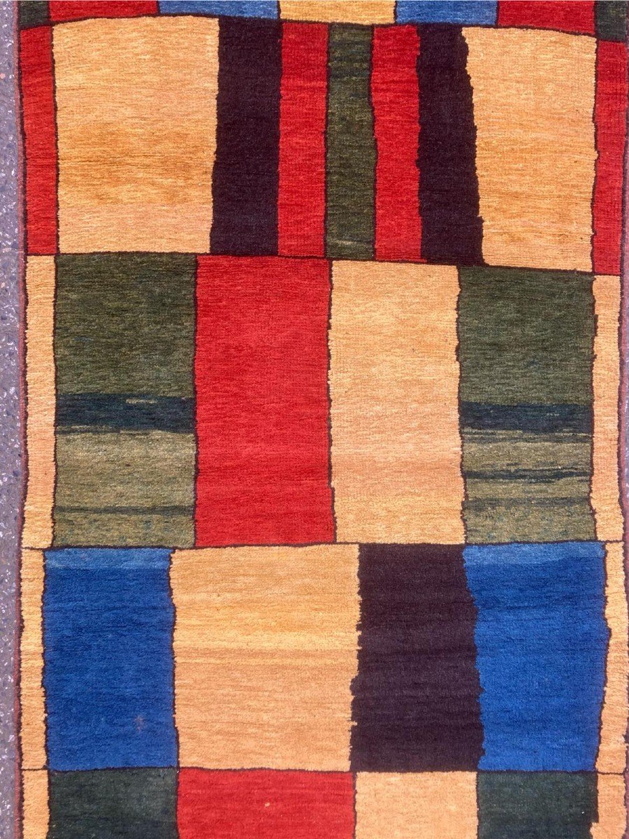 Tapis Gabbeh - Iran. Milieu 20 Ième. 285 X 92 Cm-photo-4