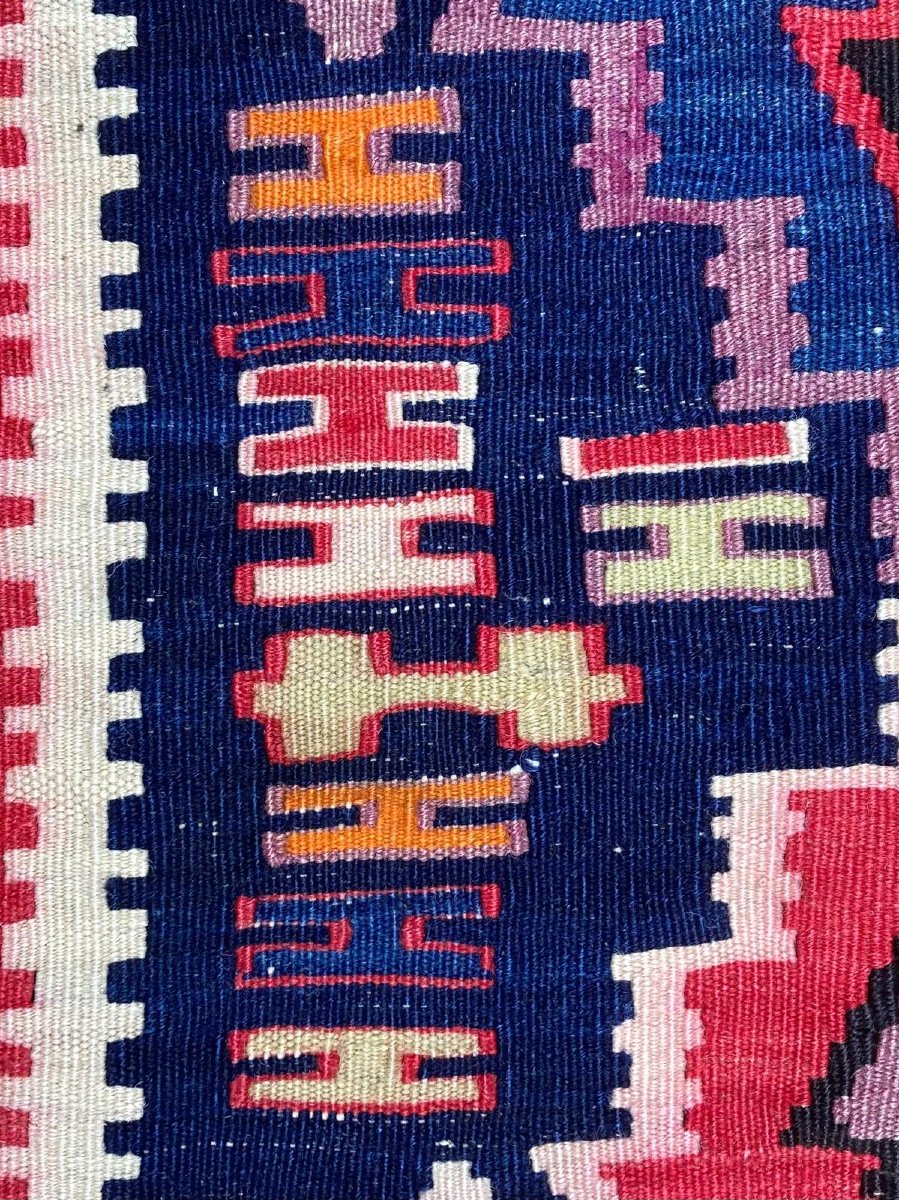 Kilim Kuba - Azerbaïdjan. Circa 1930.  300 X 158 Cm-photo-3