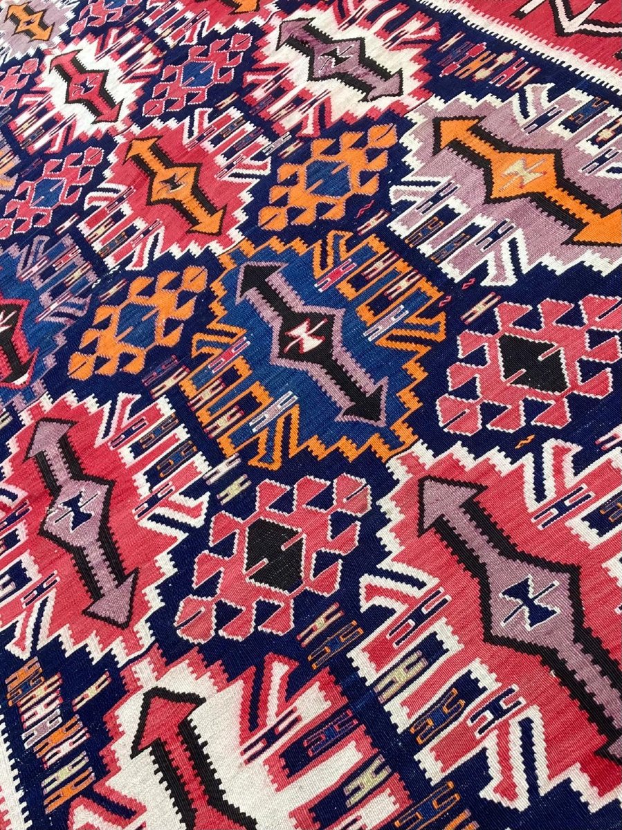 Kilim Kuba - Azerbaïdjan. Circa 1930.  300 X 158 Cm-photo-4