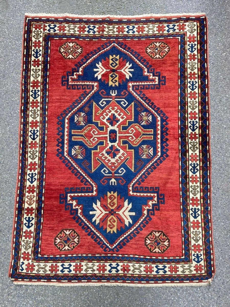 Tapis Kazakh. Circa 1900.  245 X 170 Cm-photo-8