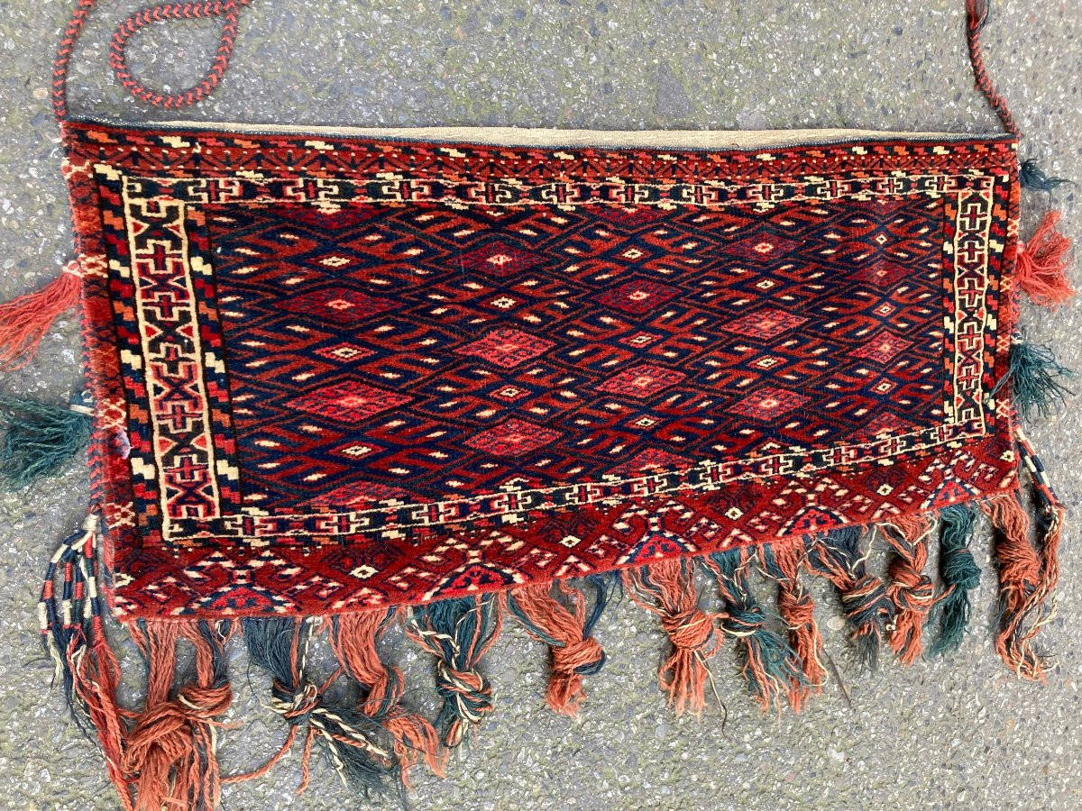 Torba Yomud Turkmène. Circa 1900. 90 X 40 Cm-photo-2