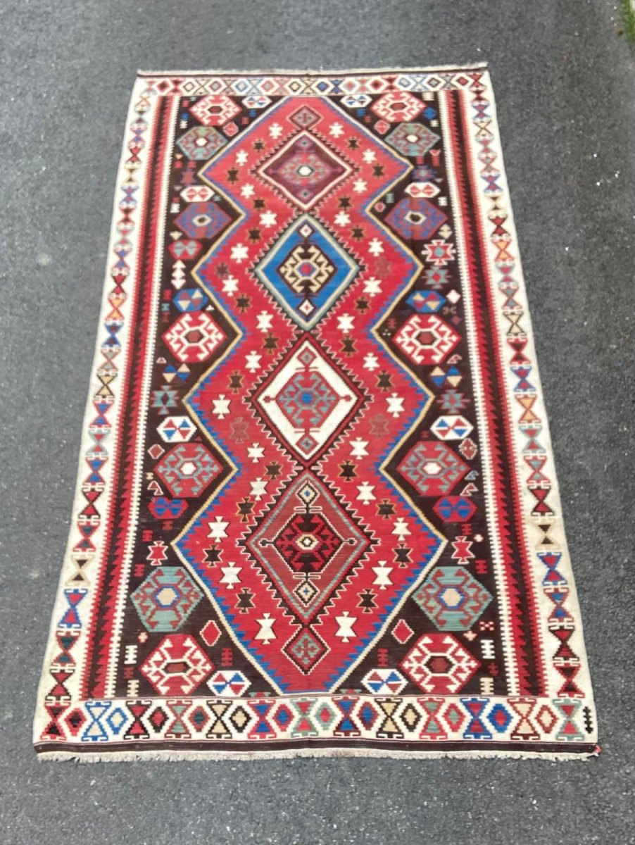 Kilim Shahsaven - Persia. Circa 1900. 340 X 168 Cm-photo-2