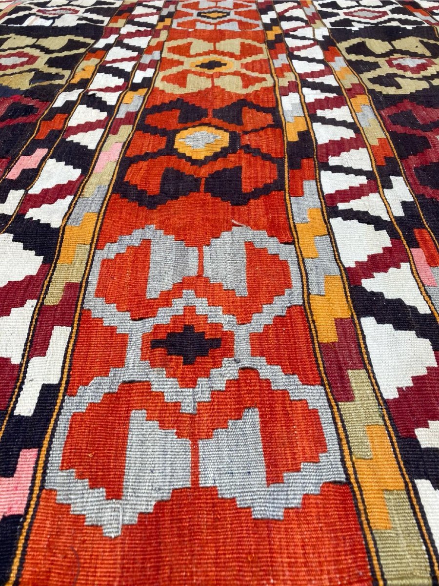 Kilim Caucase. Tout Début 20 Ième Siècle. 240 X 135 Cm-photo-2