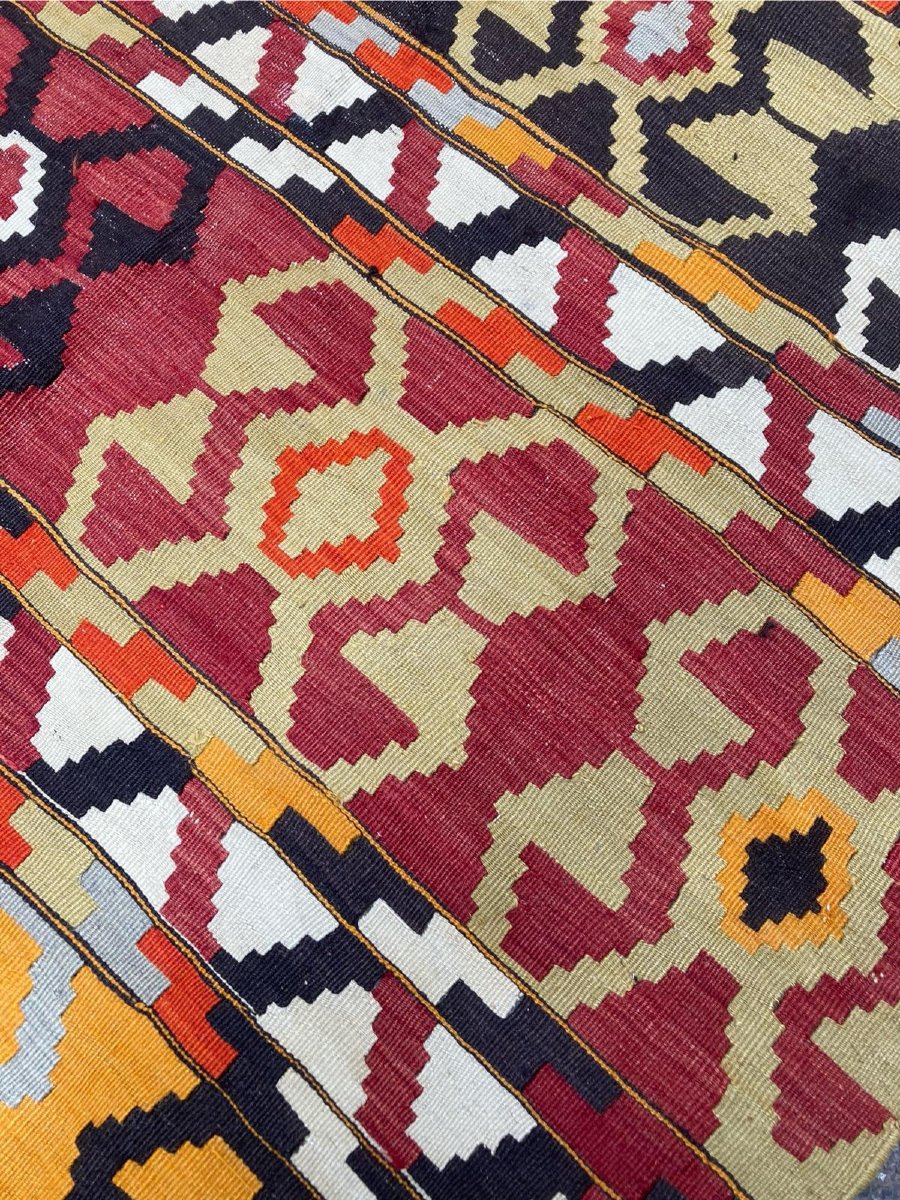 Kilim Caucase. Tout Début 20 Ième Siècle. 240 X 135 Cm-photo-4