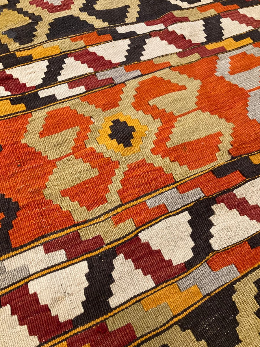 Kilim Caucase. Tout Début 20 Ième Siècle. 240 X 135 Cm-photo-3