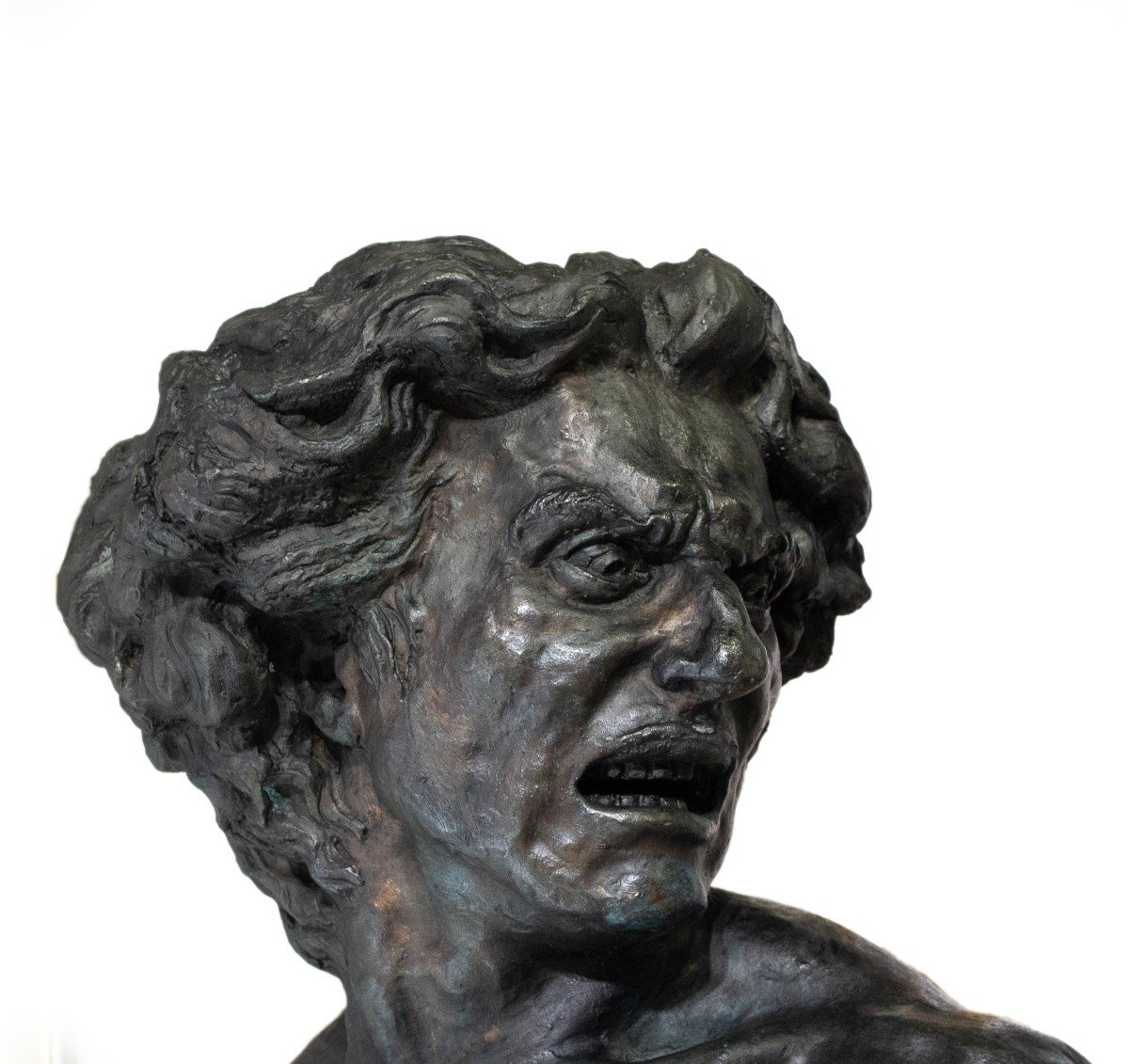 Bronze Sculpture, By Francesco Barbera Known As Sandrún, "beethoven," 1900s Era-photo-1