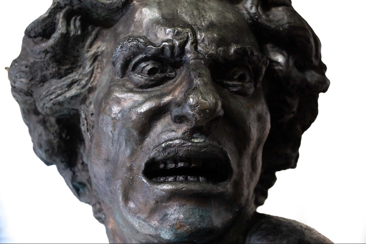 Bronze Sculpture, By Francesco Barbera Known As Sandrún, "beethoven," 1900s Era-photo-4