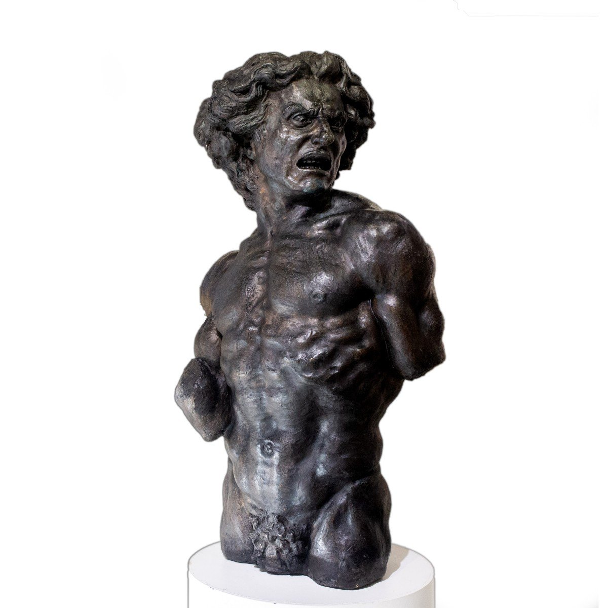 Bronze Sculpture, By Francesco Barbera Known As Sandrún, "beethoven," 1900s Era