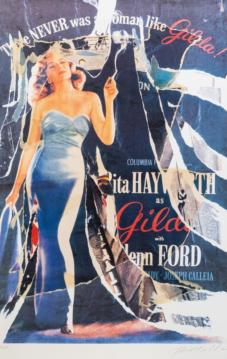 Seridècollage By Mimmo Rotella, "gilda," Signed, '900