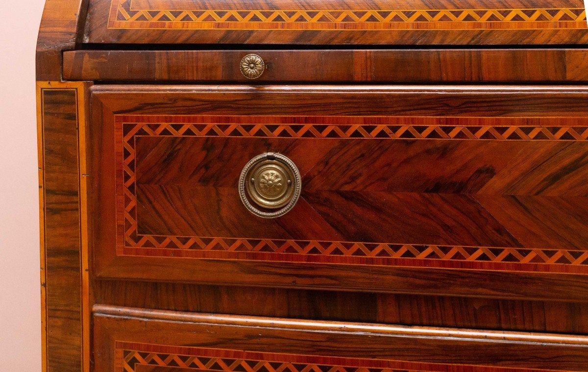 Walnut Rolling Flap Dresser With Inlays, Louis XVI, Epoch Of The 18th Century-photo-8