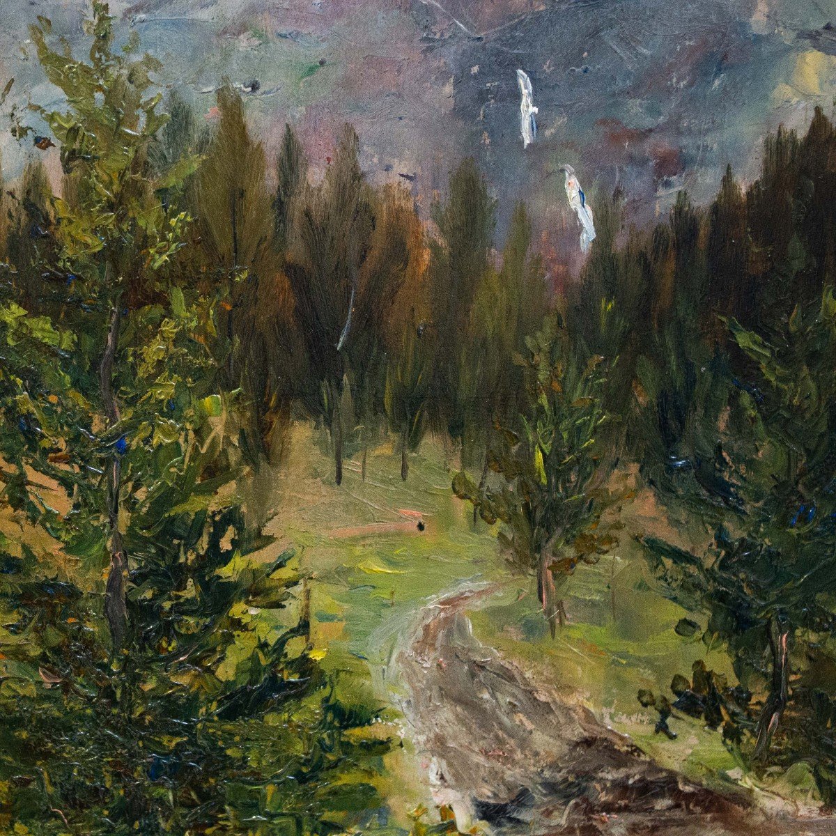 Oil On Panel By Silvio Allason, "mont Blanc, La Thuile," Signed, 1900-photo-3