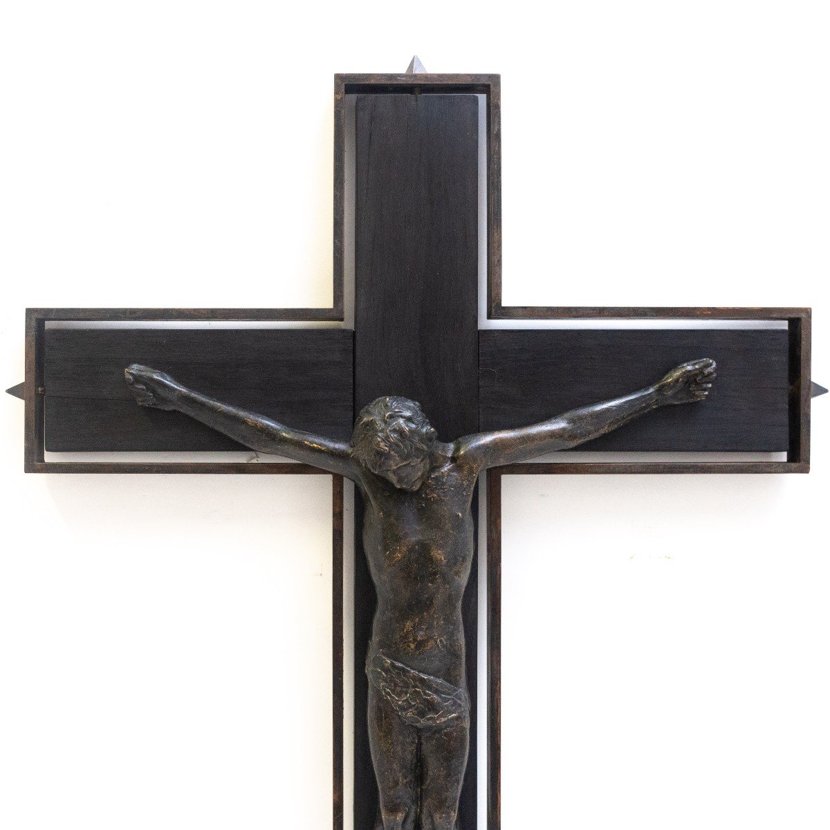 Giacomo Manzù, Grande sculpture en bronze, "Crucifix", 1951-photo-1